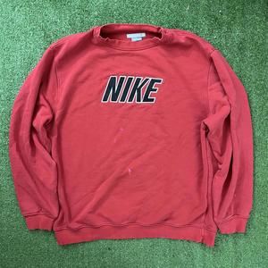 2000s Red Nike Spell out Crewneck